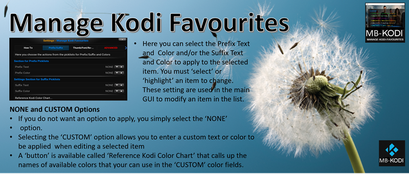 Settings - Prefix/Suffix